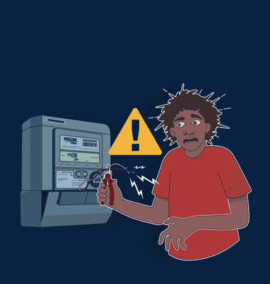 Man tampering with meter
